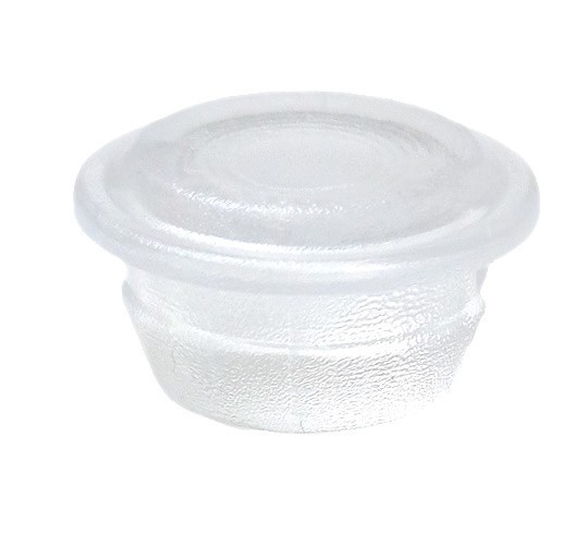 Clear Bottom Rail Button Plug for Horizontal Blinds with a 1/2" (12mm) Hole