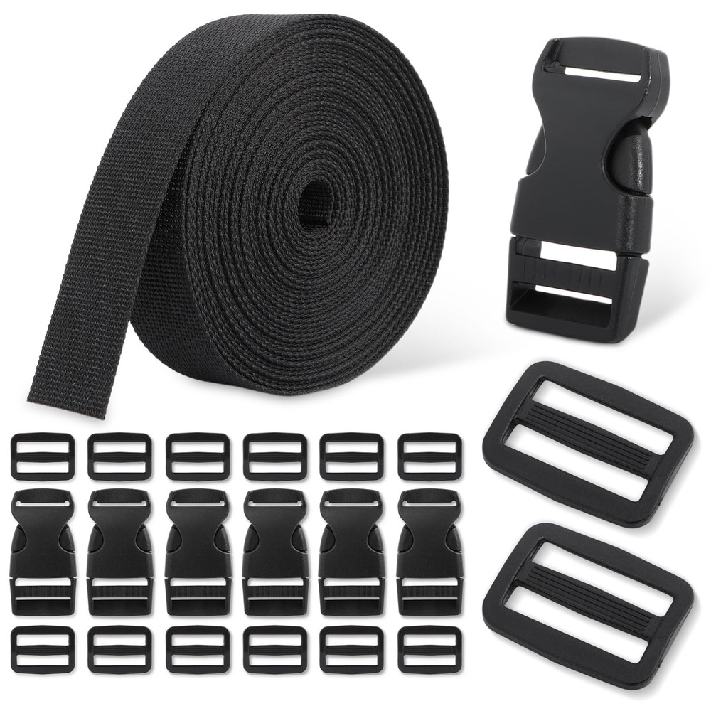 Buckle & Strap Kit 6 Yards 1 Inch Wide Polyester Webbing hardware