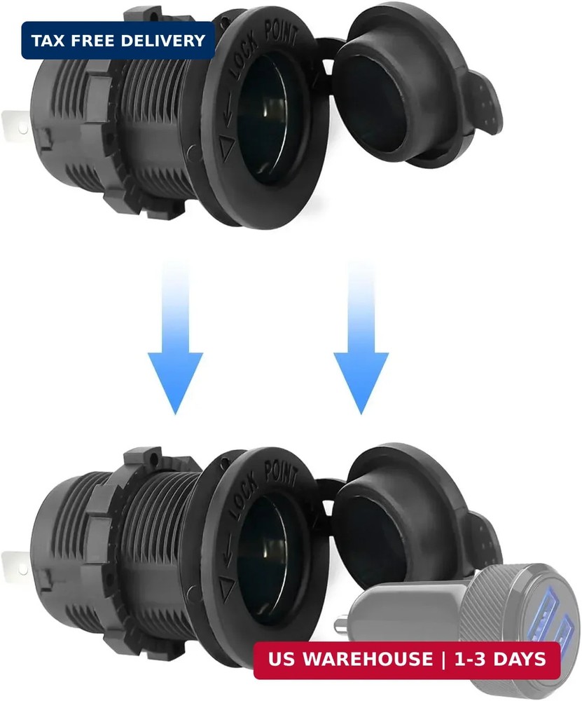 12V Car Cigarette Lighter Socket Waterproof and Dustproof plug socket for Car Tr