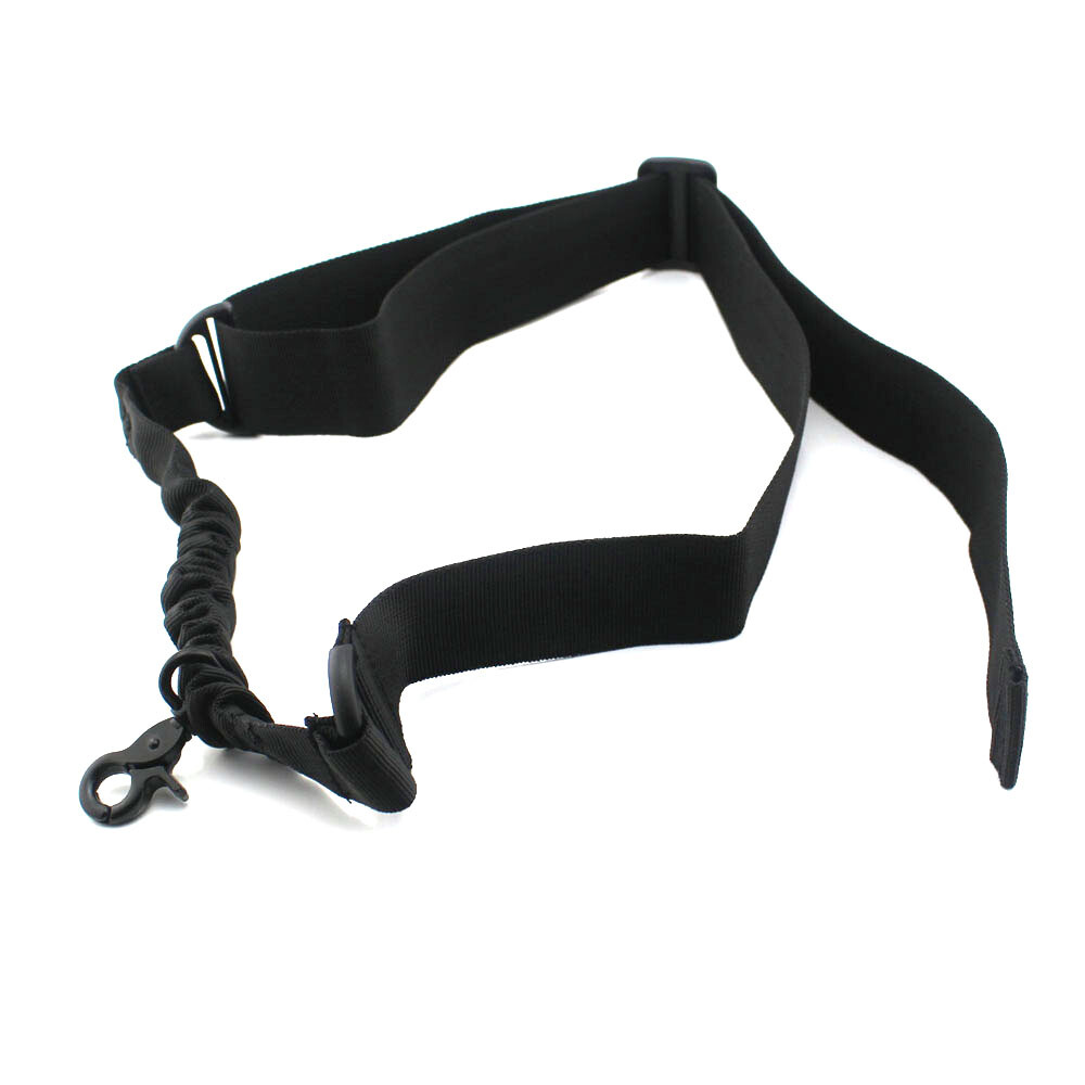 US Tactical 1 One Single Point Adjustable Bungee Rifle Gun Sling Strap System BK