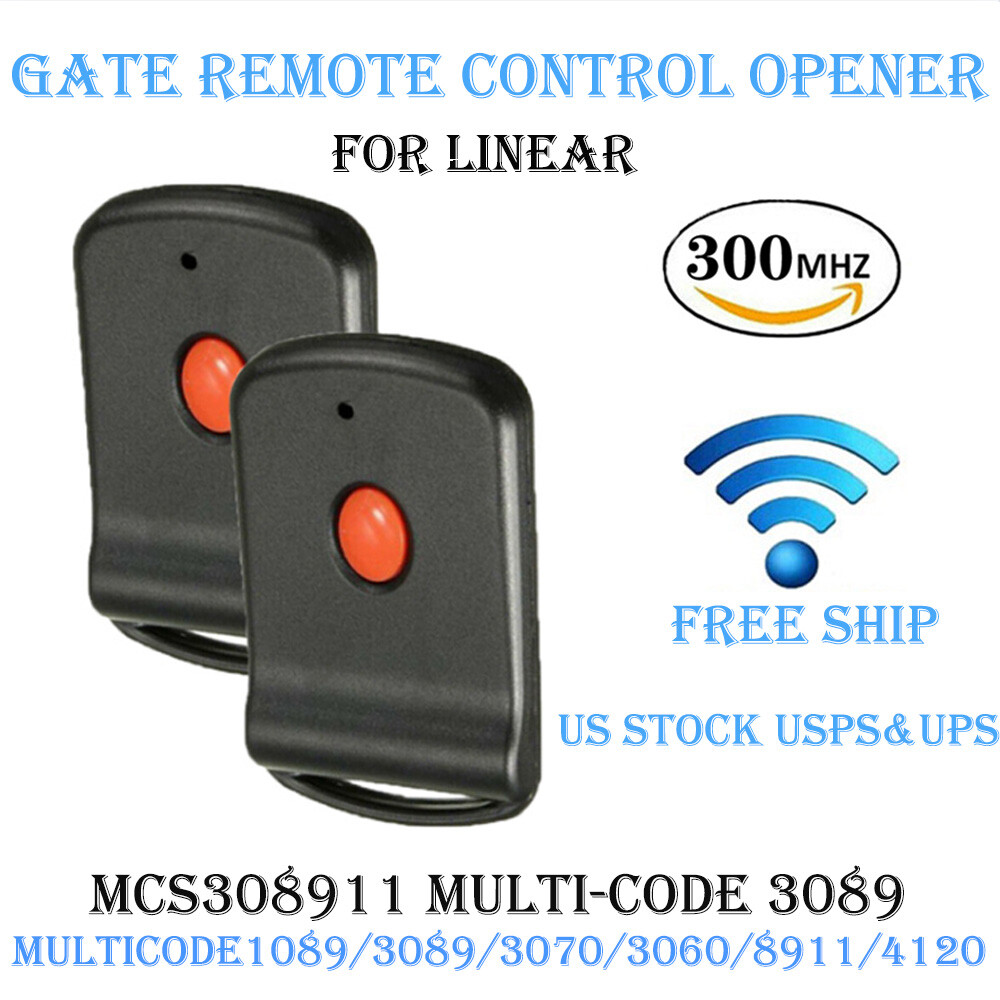 2PC Remote Control Garage Door Gate Opener Transmitter 10 Digit Pins Code 300MHz