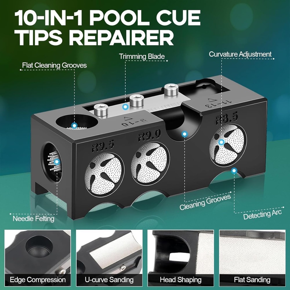 Complete Pool Cue Repair Kit: 11 Tools for Precision and Performance Enhancement