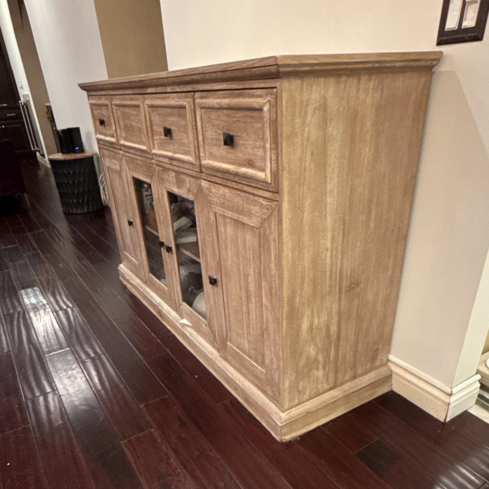 Solid Wood Sideboard / Buffet Cabinet with Drawers & Storage – 6 ft Wide