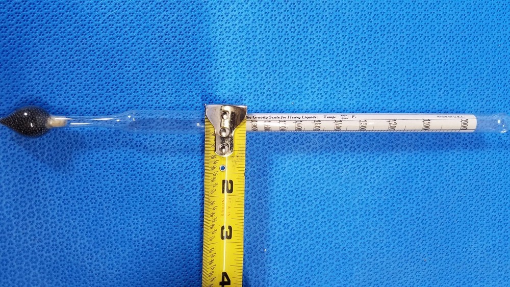 Specific Gravity Hydrometer Scale for Heavy Liquids TEMP 60°/60°F