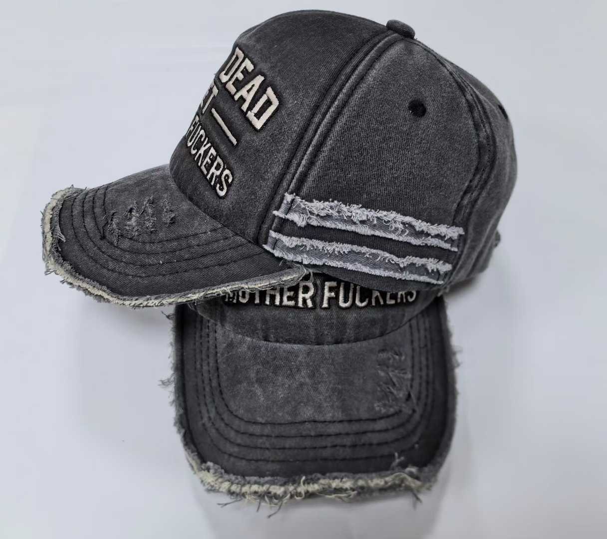 "Ain't Dead Yet" Distressed Washed Black Baseball Cap | Embroidered Dad Hat