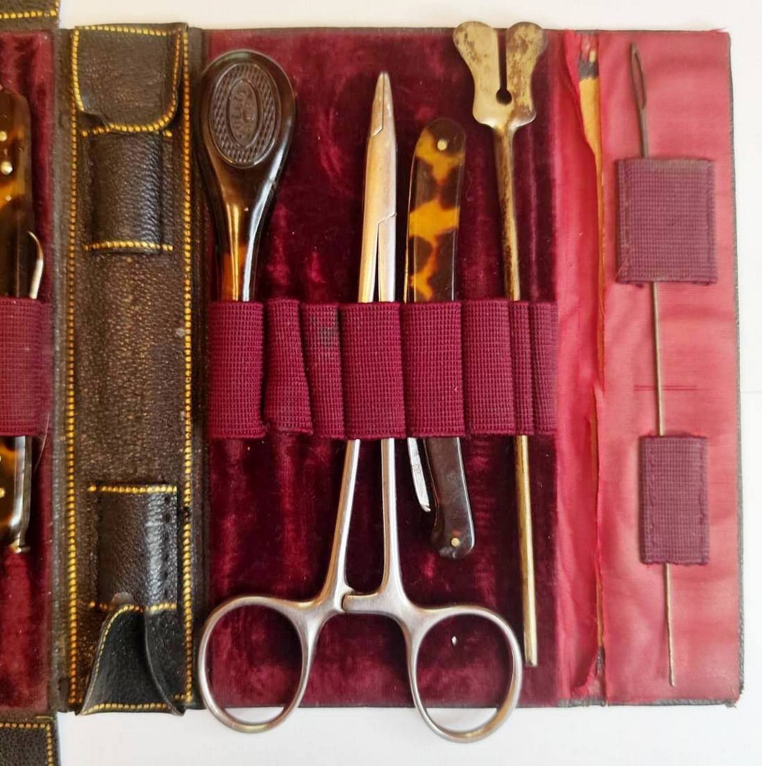 VERY ANTIQUE SURGICAL"COLLIN"FOLDING SCAPEL SET MEDICAL INSTRUMENT-FREE SHIPPING