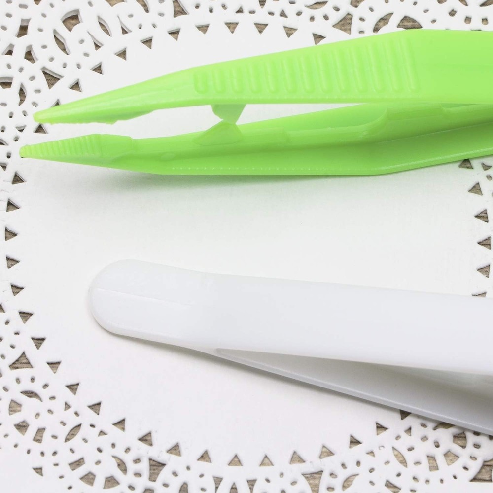 Multifunctional Plastic Bead Tweezers in 5 Assorted Colors for Creative Projects