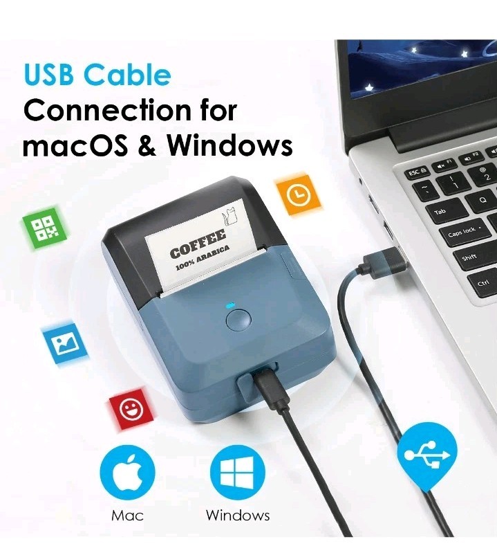 Kanon Mini Portable Bluetooth Wireless Or Usb Thermal Label Printer