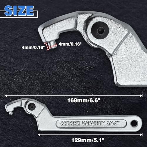Adjustable C Spanner Hook Wrench Tool Adjustable Pin Spanner Wrench Tool for