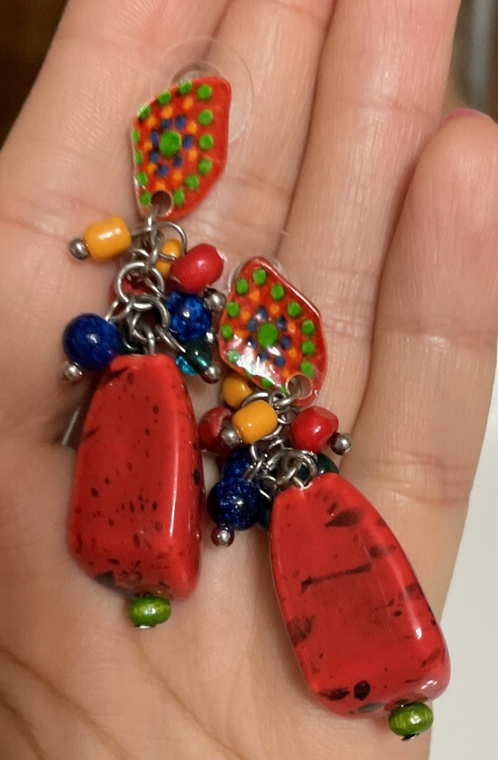 Tribal Multicolor Dangle Earrings