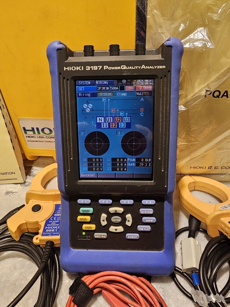 Hioki 3197 Three Phase HandHeld Power Quality Analyzer Meter MINT