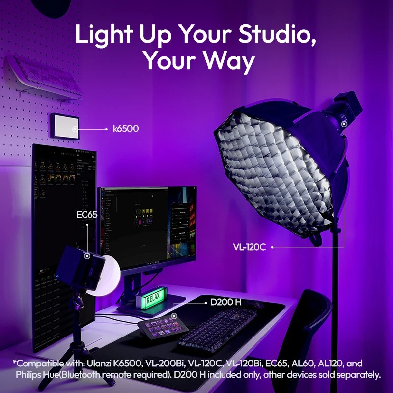 Ulanzi D200H Deck Dock Streaming Controller 7-In-1 Visual Keyboard Creative Hub