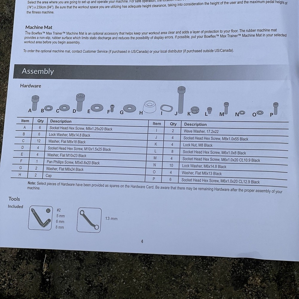 BOWFLEX MAX M6 Replacement OEM Hardware