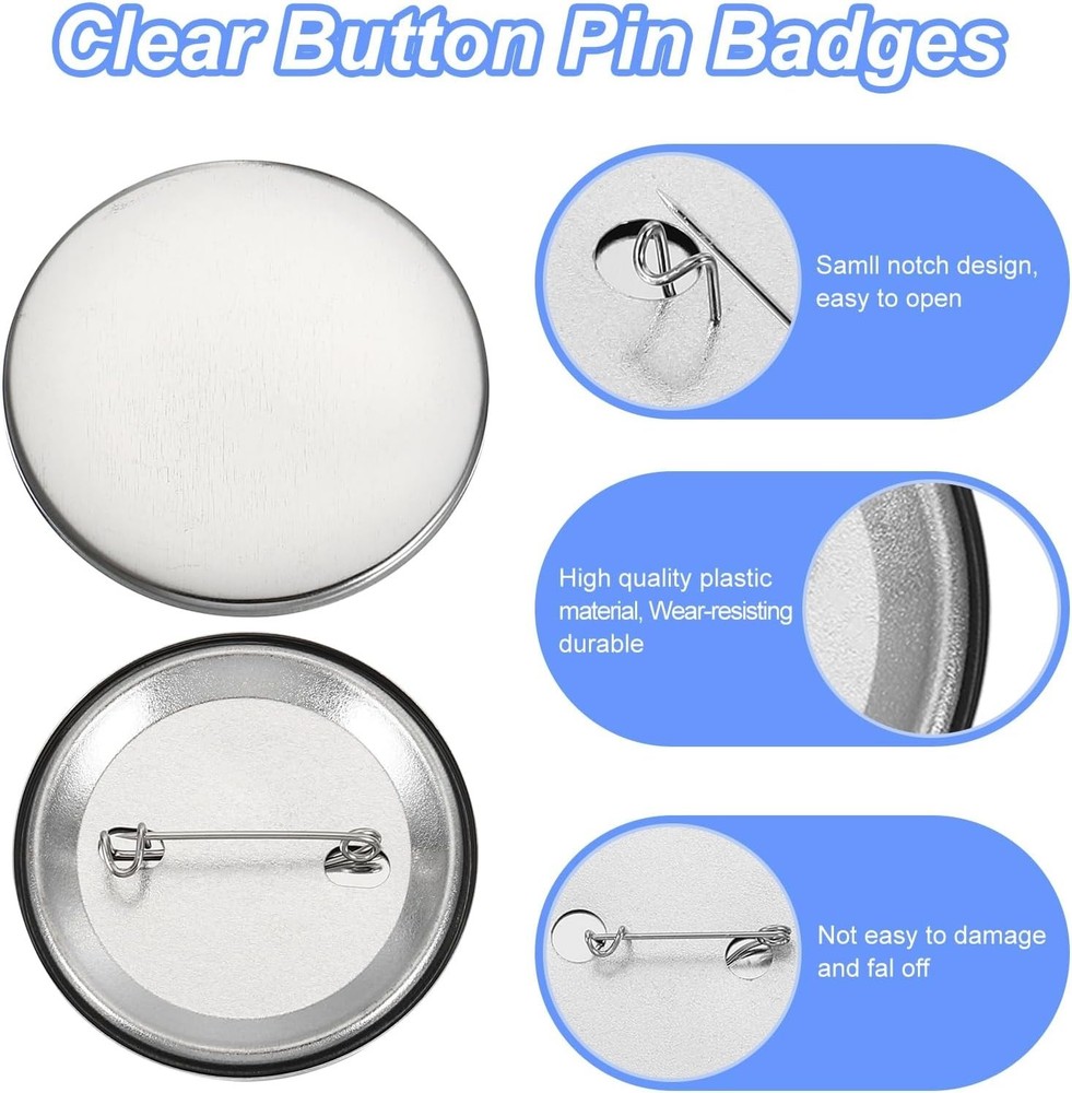 Waterproof 1.5 Inch Button Making Set - 200 Rose Metal Blanks for DIY Creativity
