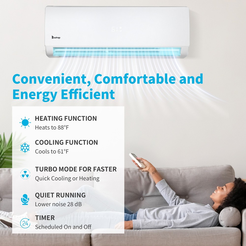 4 Zone Mini Split 38000BTU Quad Zone Mini Split Air Conditioner 4 x 25Ft Copper