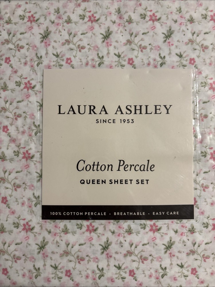 Laura Ashley Cotton Percale Queen Sheet Set