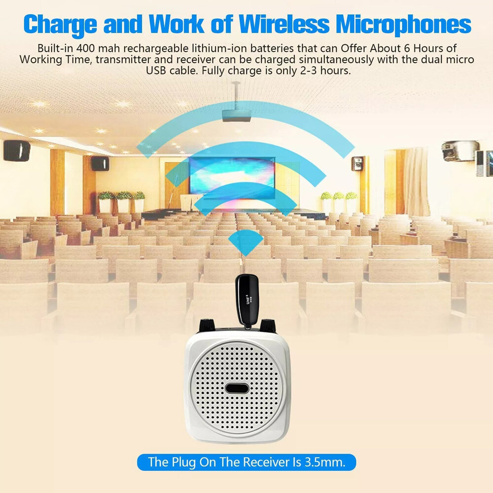 165FT Range UHF Wireless Microphone Headset Mic System+Digital Screen Speech US