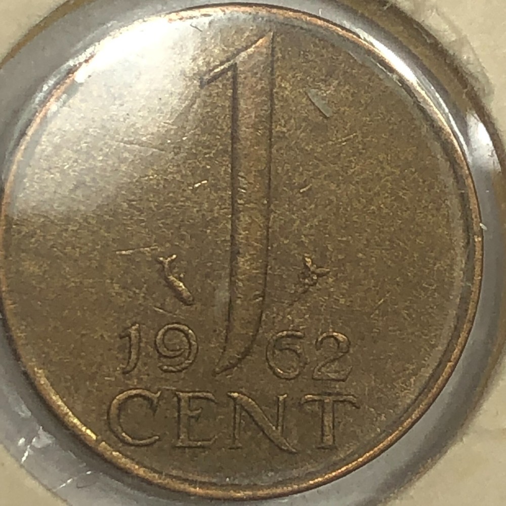 1962 Netherlands One Cent Foreign Coin #2186