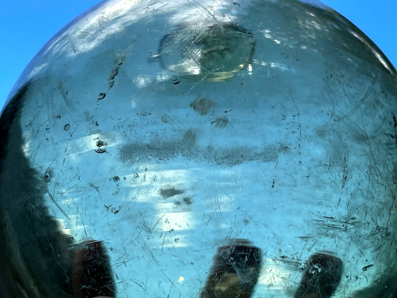 ANTIQUE EUROPEAN GERMAN HEYE CLOVER LEAF GLASS FISHING FLOAT MADE IN GERMANY