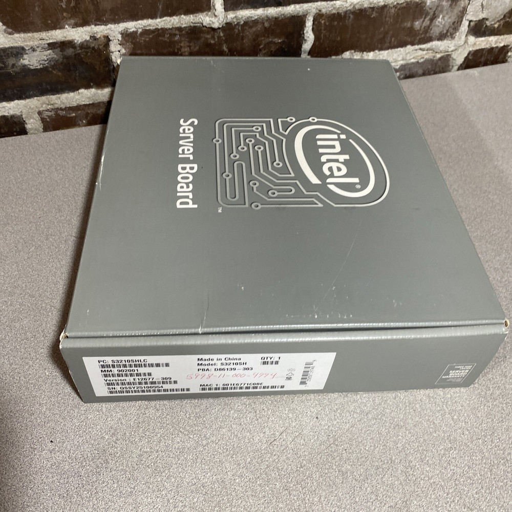 NEW SEALED PACKAGE - INTEL S3210SHLC SINGLE PROCESSOR SERVER MOTHERBOARD 902001