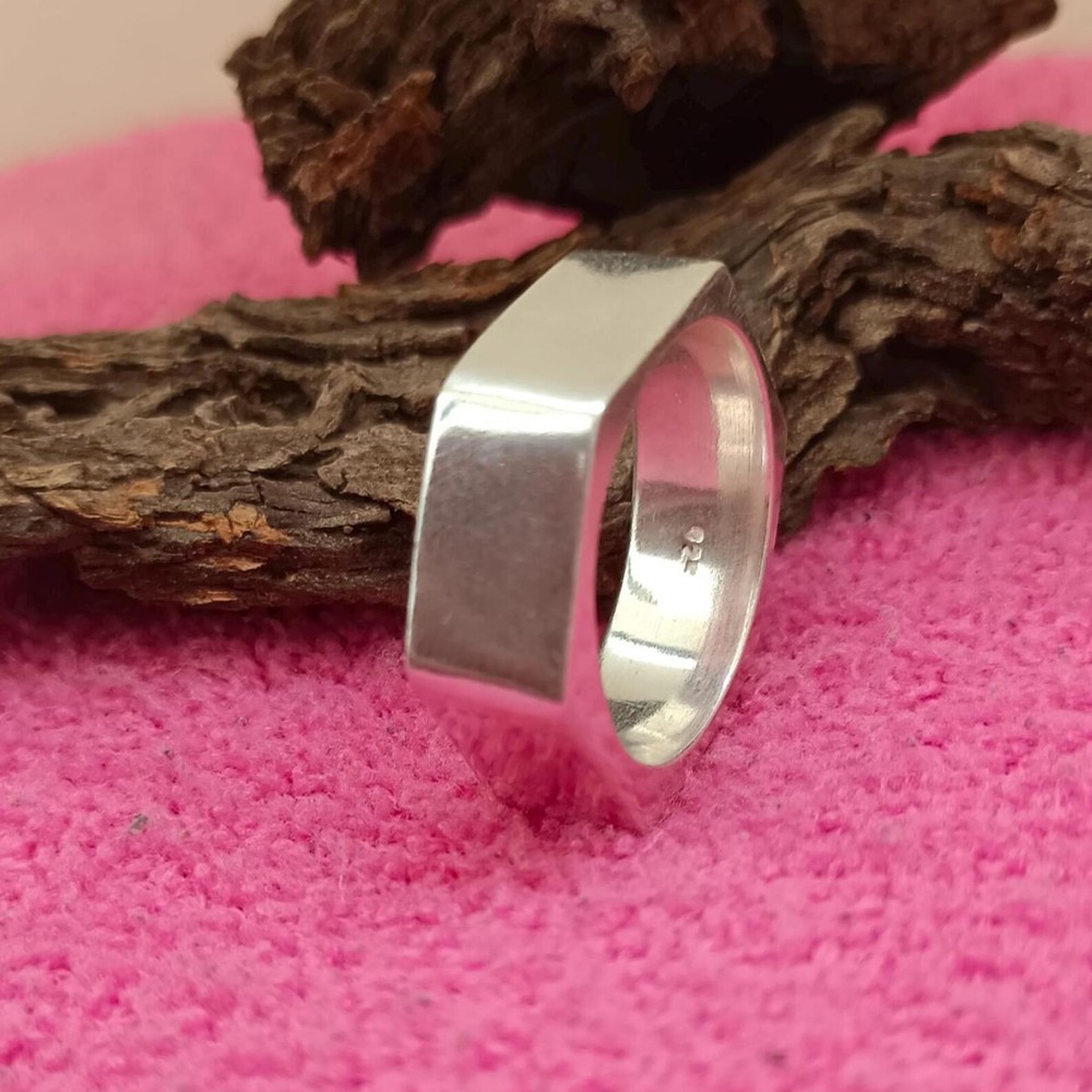 925 Streling Silver, Hex Nut Ring, Modern Gift For Man's Ring Nut Finger Ring