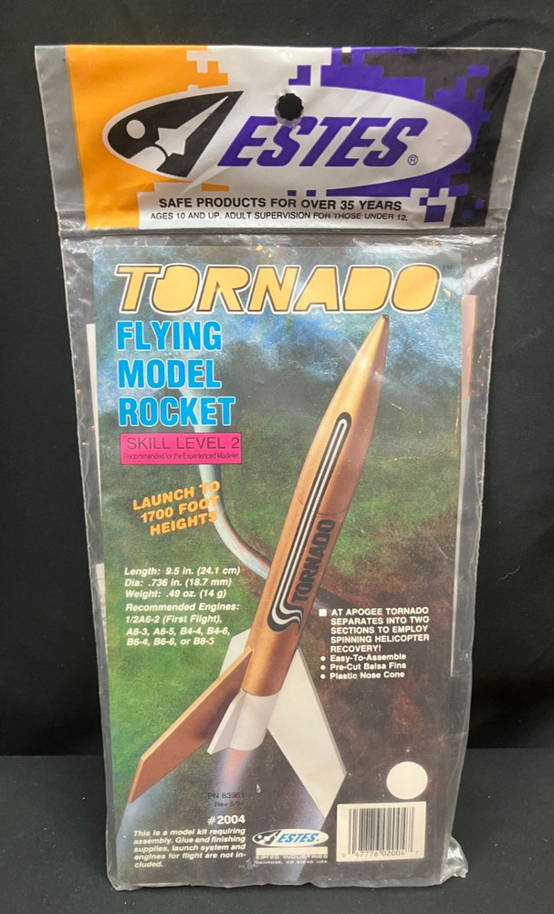 Vintage, EXTREMELY RARE, Estes Tornado Flying Model Rocket Kit #2004 - Sealed