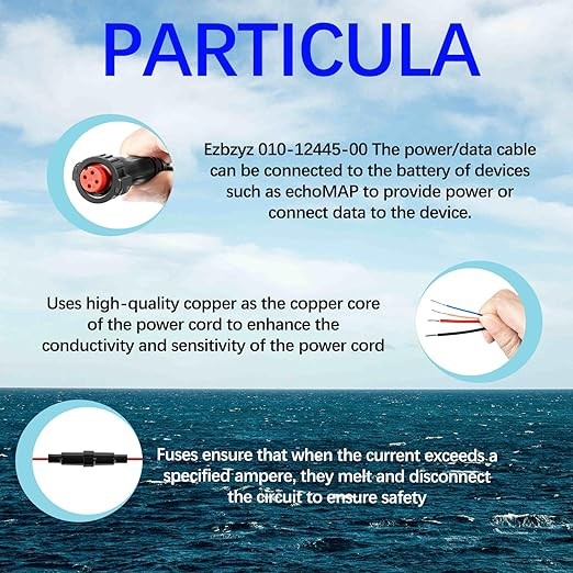 For Garmin echoMAP 4-pin 6ft Threaded Power Data Cable Chartplotter 010-12445-00