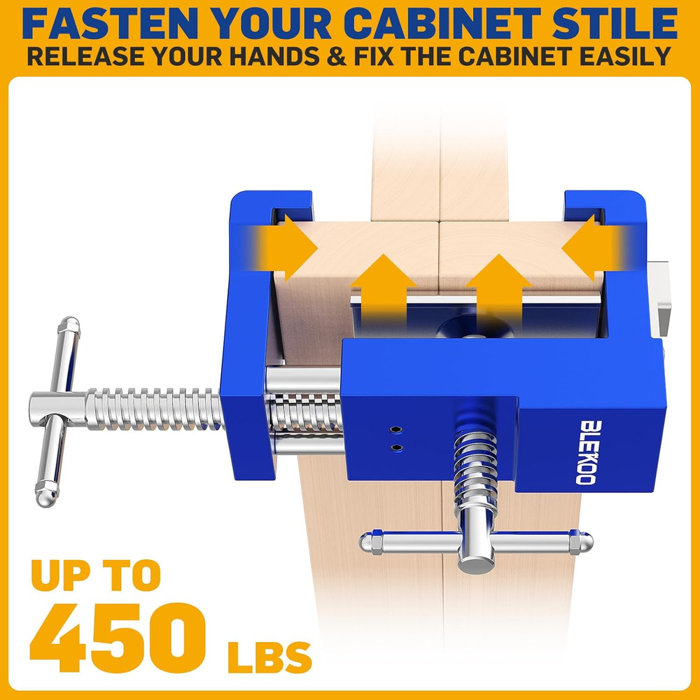 2 Pack Cabinet Clamps for Installation, Solid Drilling Tool with Pilot Hole Guid