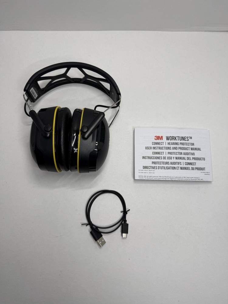 3M WorkTunes Connect Bluetooth Hearing Protector 26dB NRR USB-C