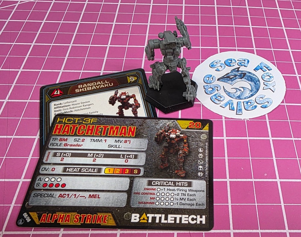 BattleTech Hatchetman Mech -- Inner Sphere Heavy Lance + Cards