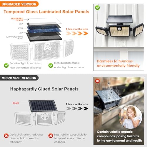 Solar Lights Outdoor, Quick Charge Solar Motion Deck Lights Remote-4 Pack