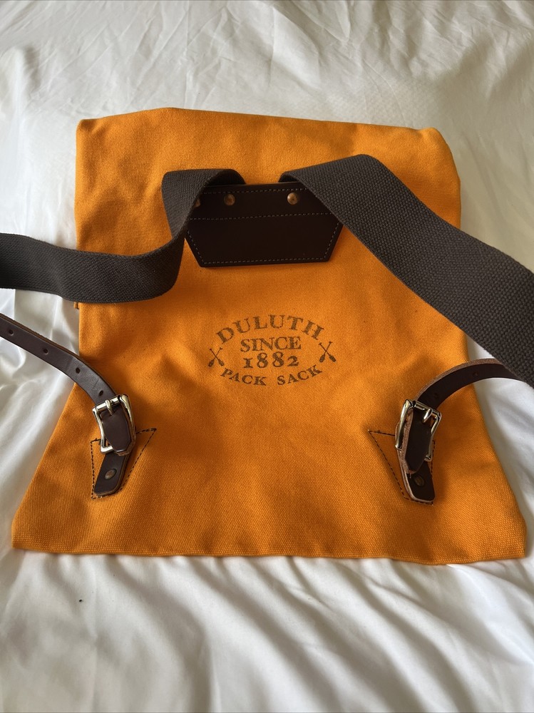 Duluth Pack Mini Duluth Pack Sack Orange Canvas Leather Trim New