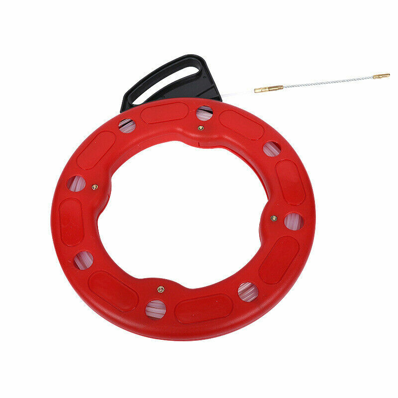 Fiberglass Fish Tape Reel 30M Electrical Cable Puller Conductive Puller + Case