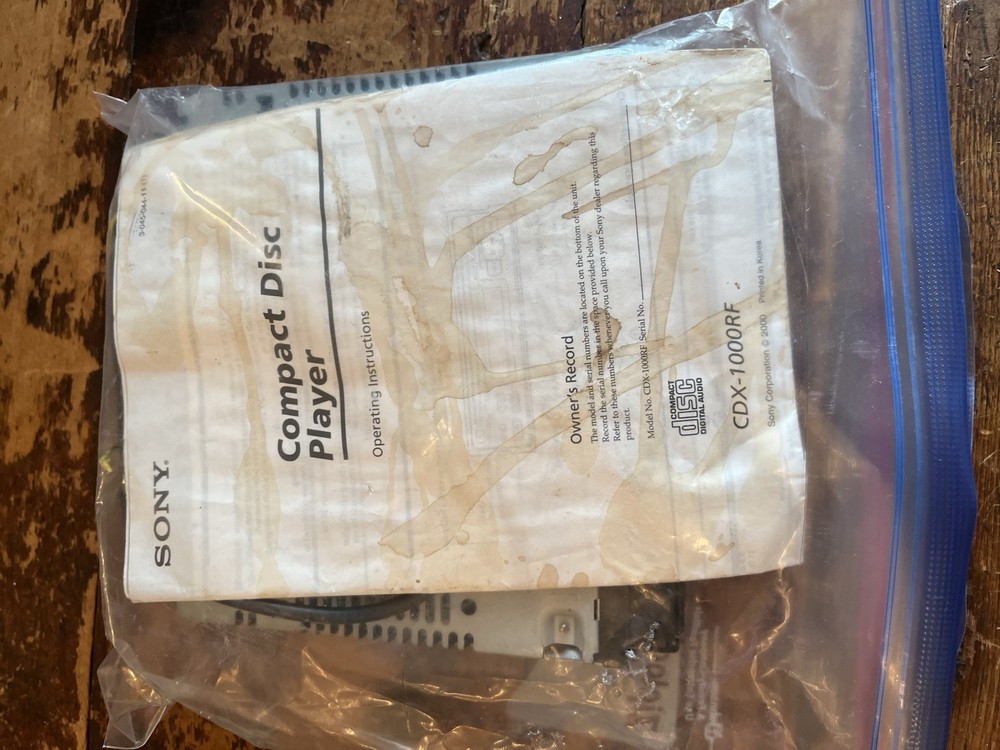 Sony CDX-1000RF Compact Disc Player System For Parts Untested