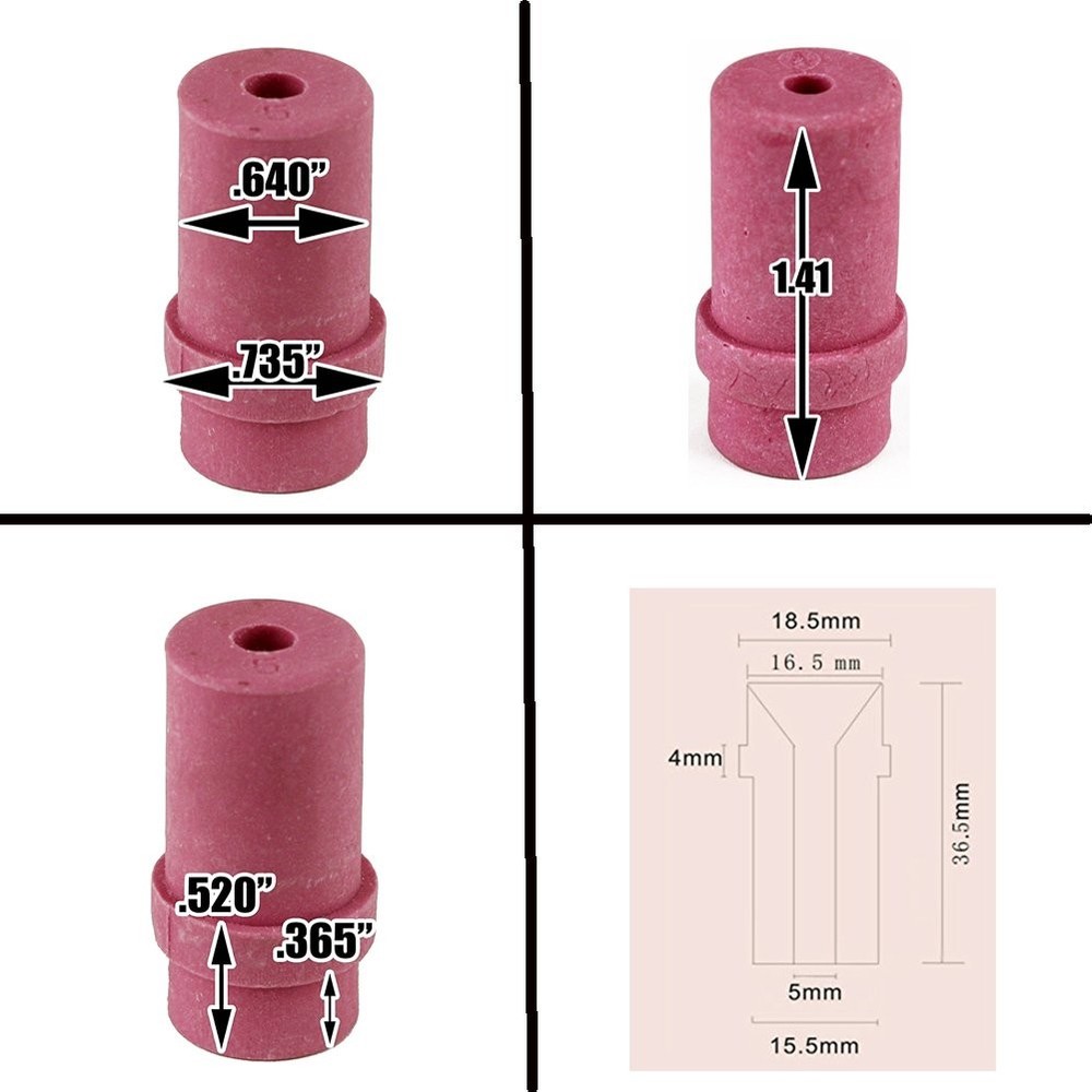 Ceramic Sandblaster Nozzle Tips - 4pcs Abrasive Blasting 4.5mm 5mm