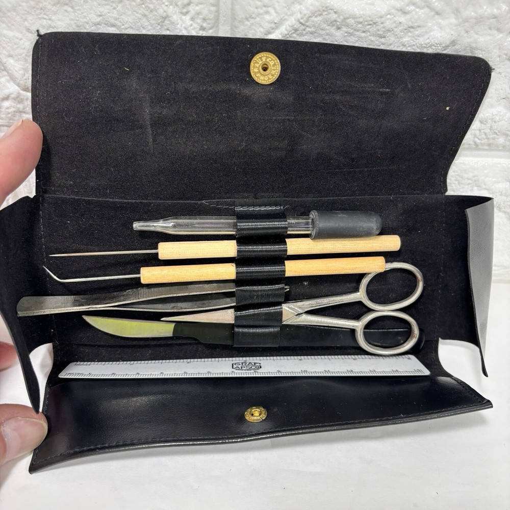 Vintage Graf-Apsco Dissection Tool Kit 7 Tools W/ Case