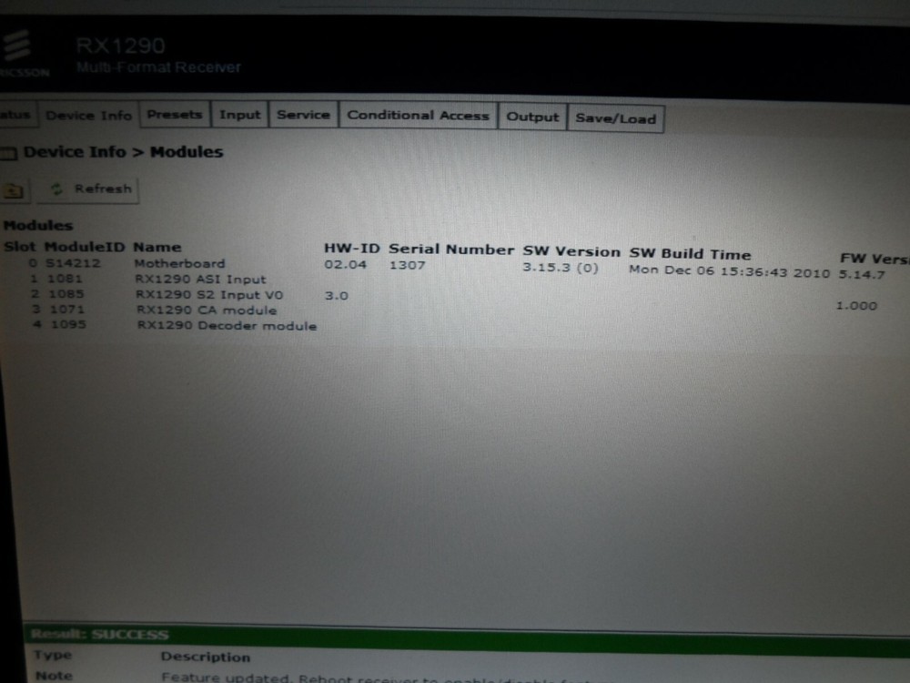 Tandberg Ericsson RX1290 DVB-S/S2/ASI IRD RF Satellite SAT RECEIVER DECODER #1