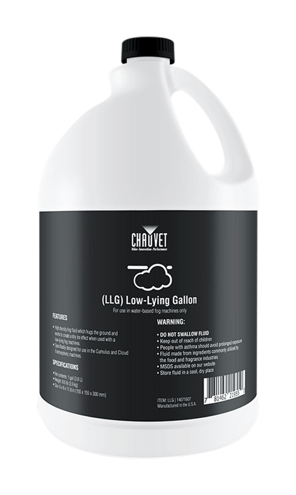Chauvet LLG Water-Based Thick Low Lying Fog Fluid Juice For Cumulus Fog Machine