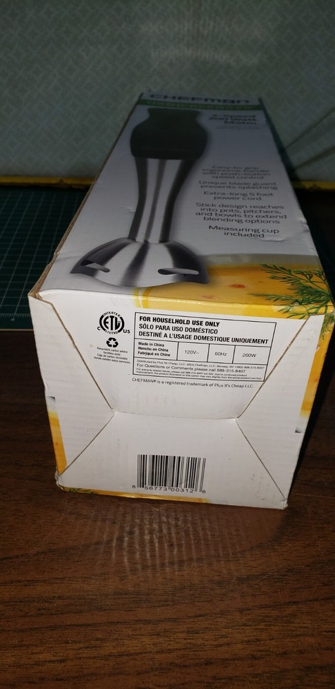 CHEFMAN Hand Blender Kitchen Appliance OPEN BOX