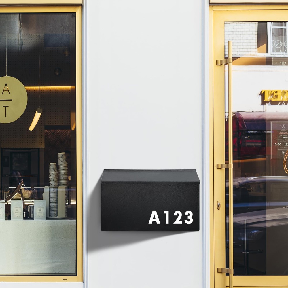 Dalmbox Wall-Mount Mailbox Large for Post Rust-Proof Galvanized Black