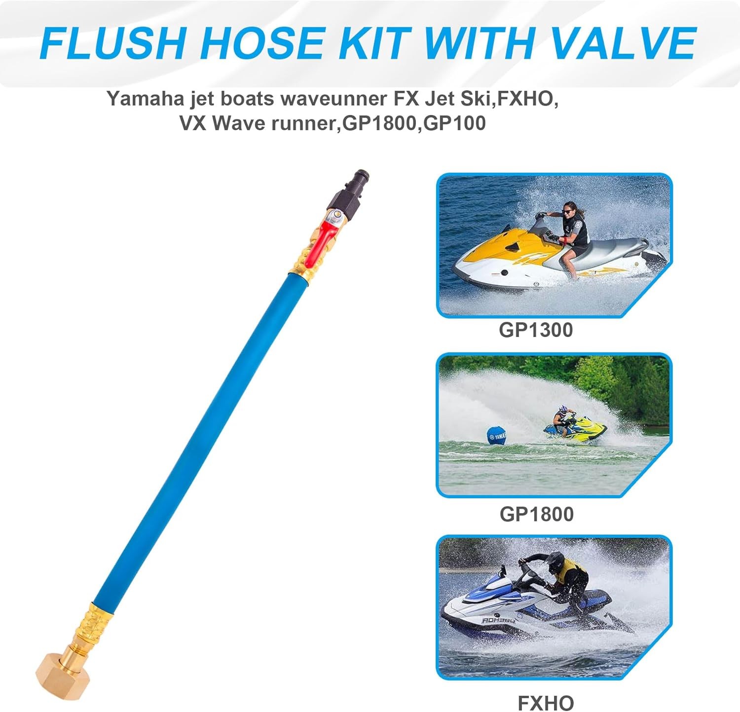 Flush Hose Fitting Kit for Yamaha WaveRunner Jet Ski Boat PWC VX FX GP Blue