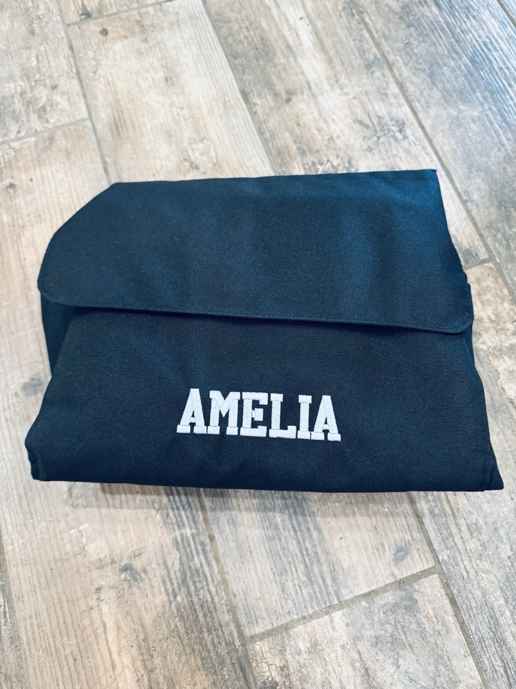Black Laundry Bag Backpack Large Monogrammed in Athletic Font  with Amelia
