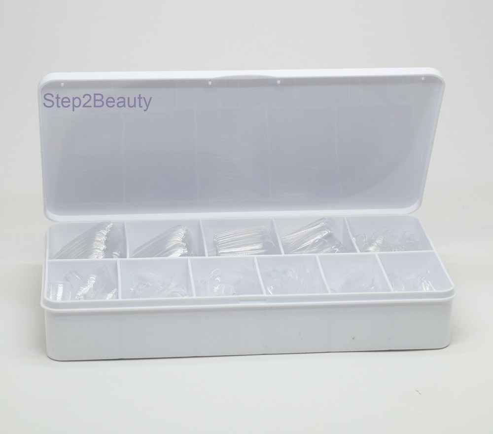 Clara Colors - Full Tip Coverage 550 pcs - Long Coffin Gel Tips #1