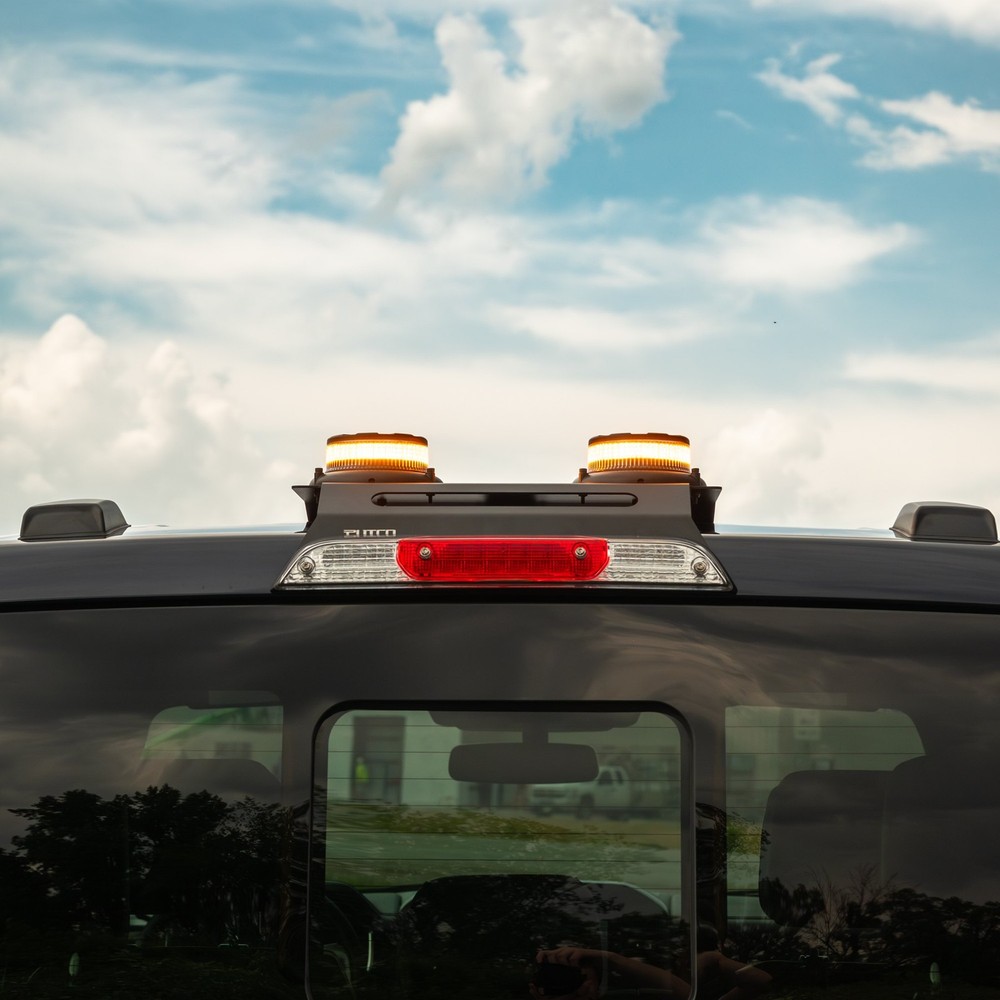 Putco Rooftop Dual Amber LED Beacon Lights w Third Brake Light Mounting Bracket