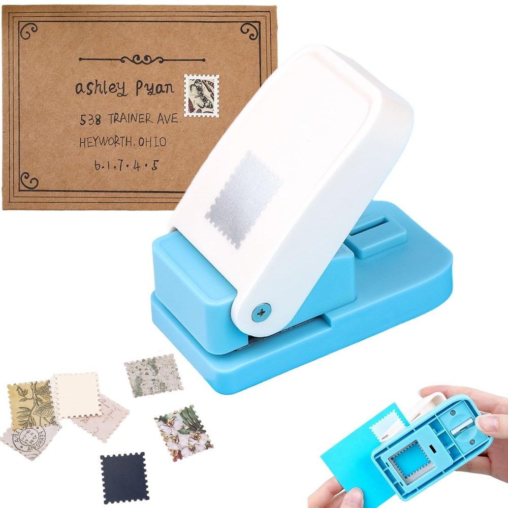 Paper Punch | Stamp Hole Puncher | 1x0.8 inch Rectangular Postage Stamp Shape...