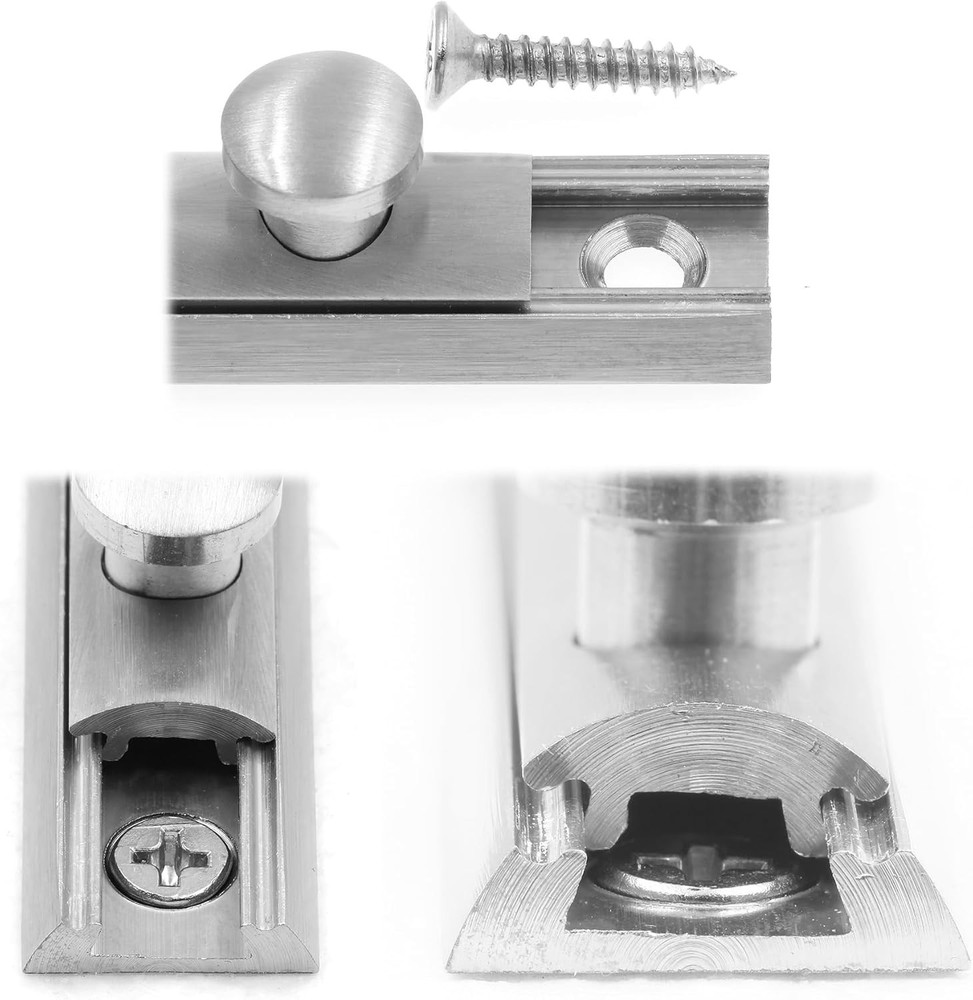 Prime-Line U 11448 Surface Bolt 4 Inch - Solid Brass, Matte Black Finish