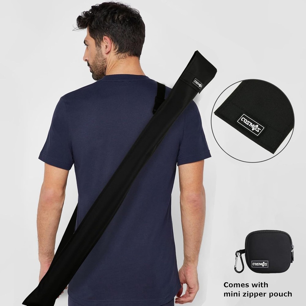 Durable Black Cue Stick Carrying Bag with Adjustable Strap & Storage Pouch