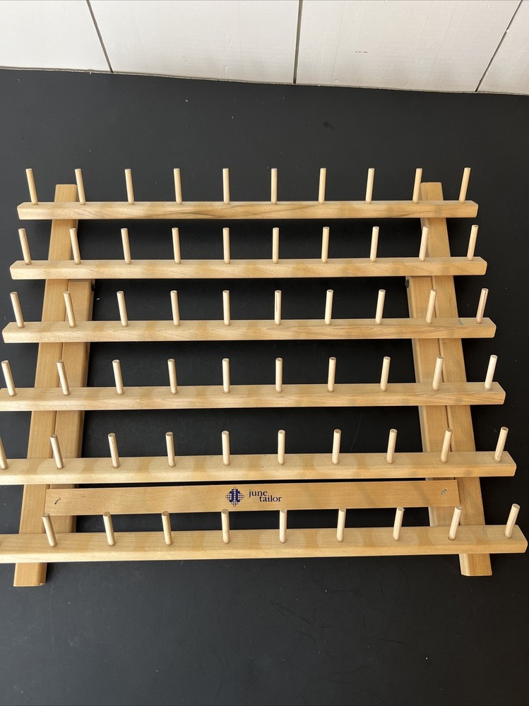 June Tailor 60 Spool Folding Thread Holder Wood Rack