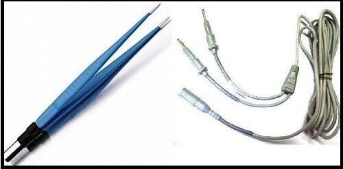 Electrosu.rgical Mini Cautery Bipolar Forceps with Silicon Cable Laparoscopy $#&