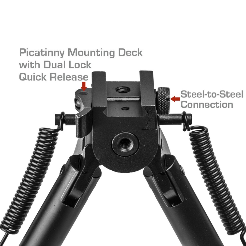 Lion Gears Tactical Foldable Bipod with Spring Lock Height Between 10"-13"